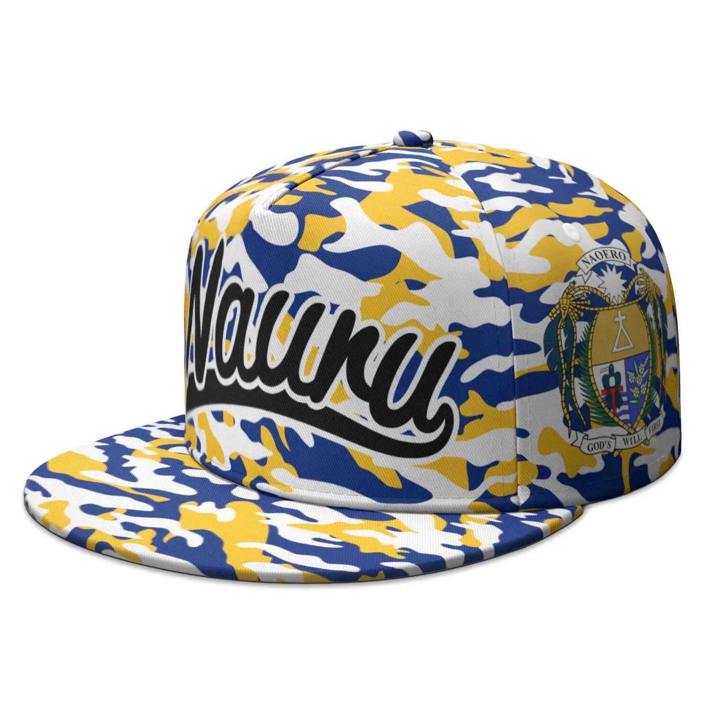 Nauru Free Custom Made Number Team Logo Snapback Cap