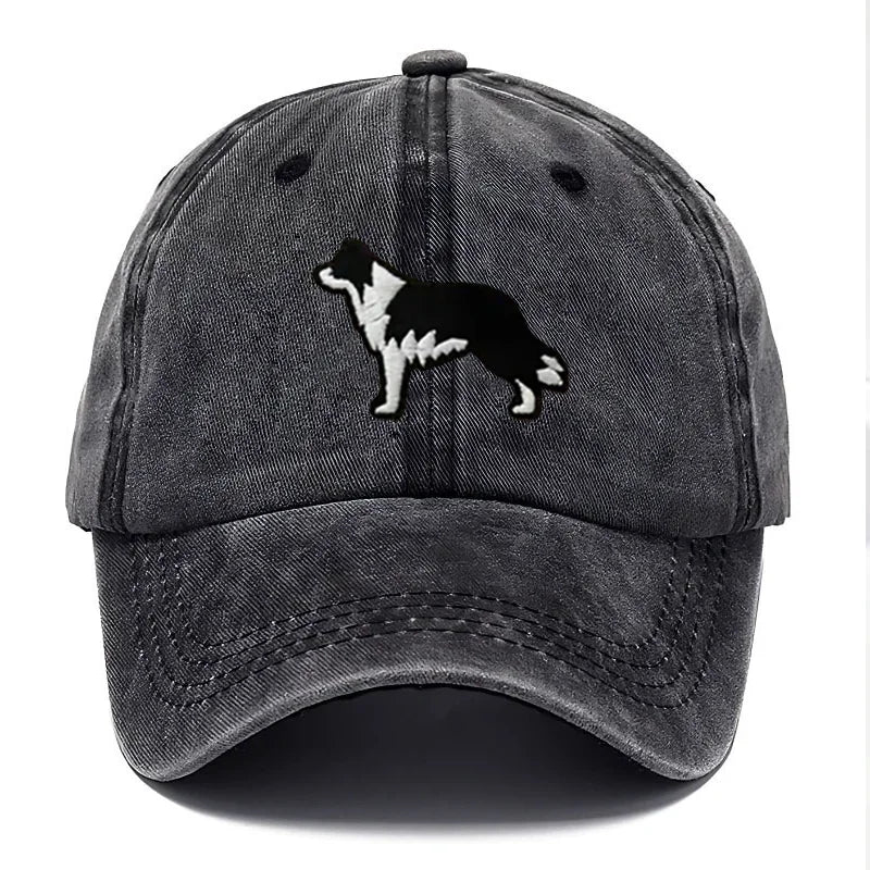Border Collie Washed Cotton Baseball Cap