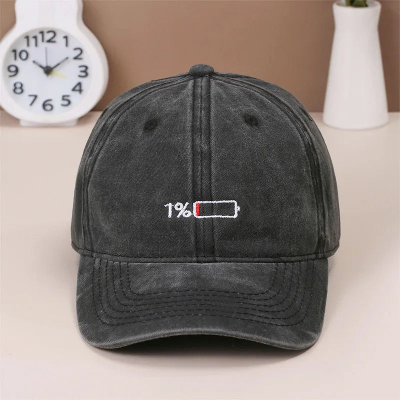 A Men’s Embroidered  Cotton Adjustable Simple And Casual Baseball Hat