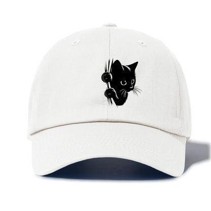 Peeking Black Cat Baseball Cap