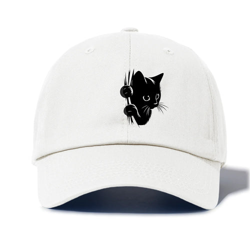 Peeking Black Cat Baseball Cap