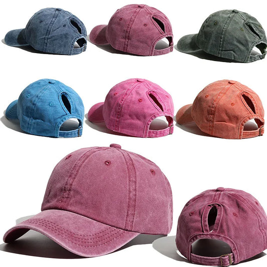 Hot Sale Washed Ponytail Baseball Cap