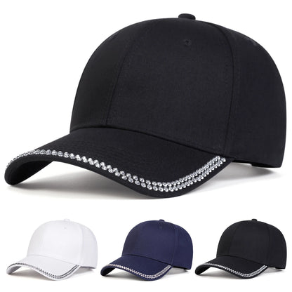 Unisex Diamond Studded Brim Baseball Caps Spring Autumn