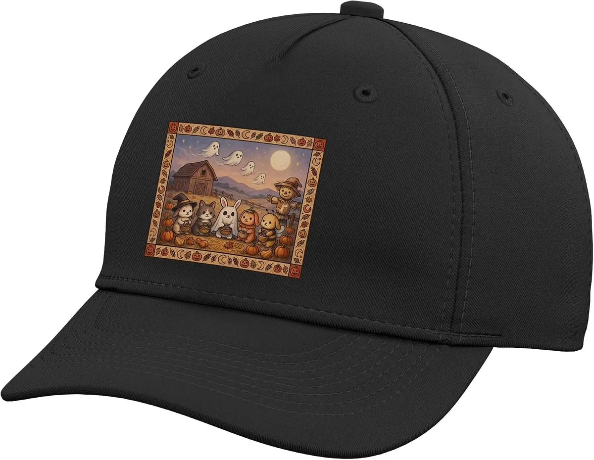 Pumpkin Patch Cute Halloween Ghost Bunny Animals Adjustable Baseball Hat