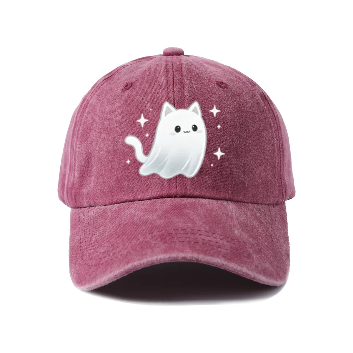 Cute Ghost Cat Graphic Baseball Cap