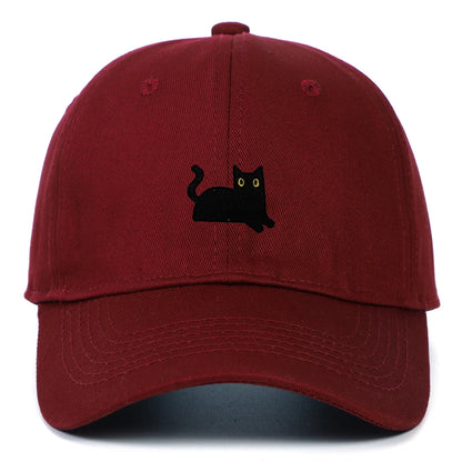 New Cute Cat Embroidery Soft Top Baseball Cap