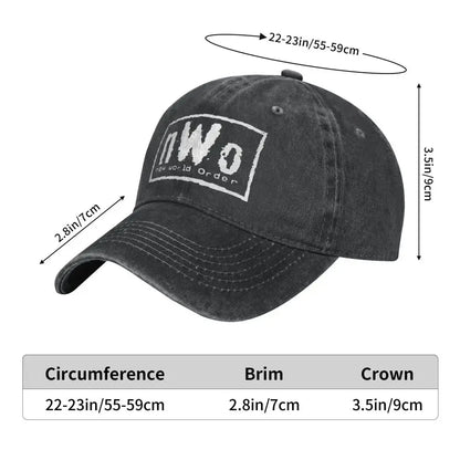 NWO Baseball Cap New World Order Casual Unisex Men Washed Trucker Hat