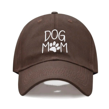 Vintage Washed Cotton DoG MOM Embroidery Baseball Cap For Men Women