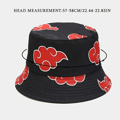 Japanese Anime Cartoon Red Cloud mbroidery Bucket Hat