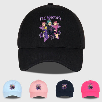 Demon Girl Group Cartoon Print Baseball Cap