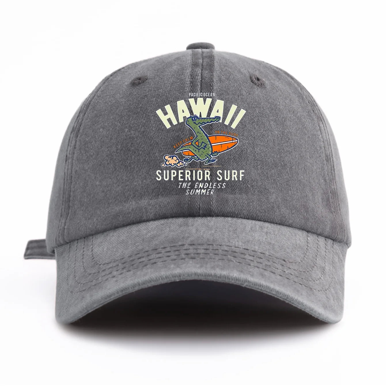 HAWAII Print Washed Baseball Cap