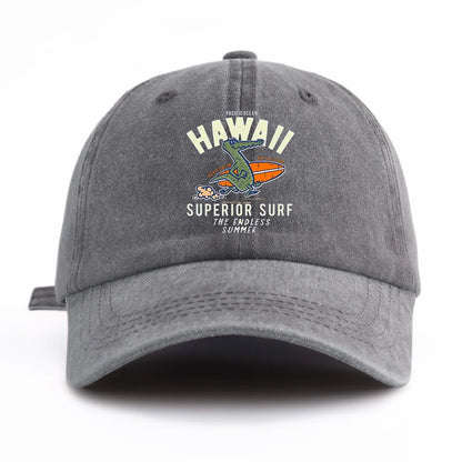 HAWAII Print Washed Baseball Cap