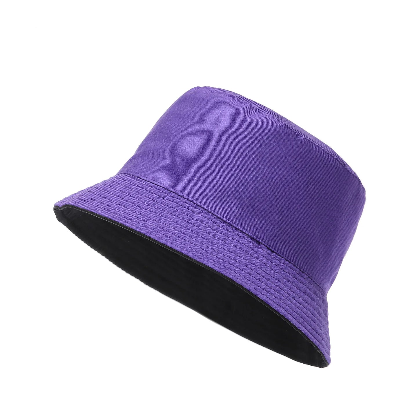 Double-sided Wearing Cap Solid Color Bucket Hat Men Women