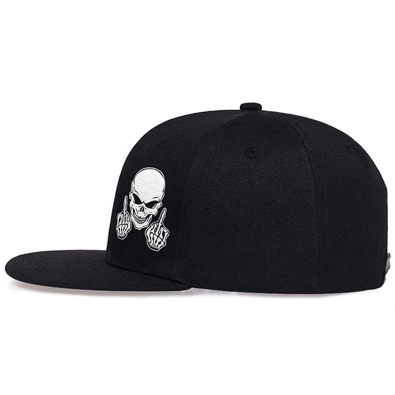 Unisex Skeleton Finger Embroidery Hip-hop Hats Snapback Cap Baseball Caps