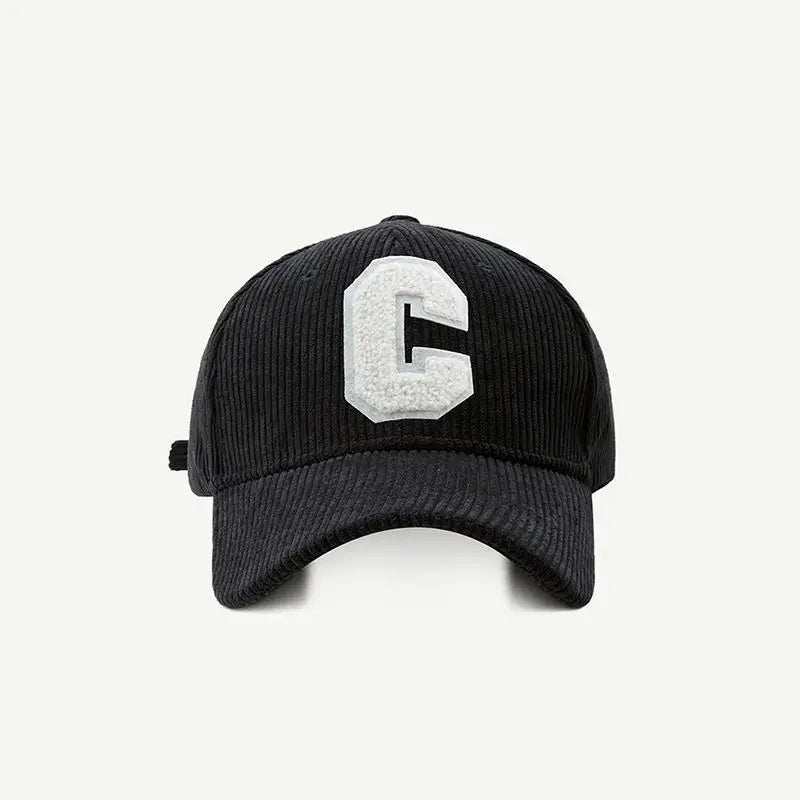 New Corduroy Baseball Cap Ladirs Fashion C Letter Baseball Caps