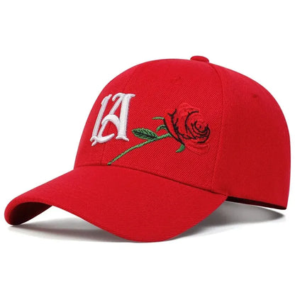 Unisex LA Rose Embroidery Baseball Caps Spring and Autumn Outdoor
