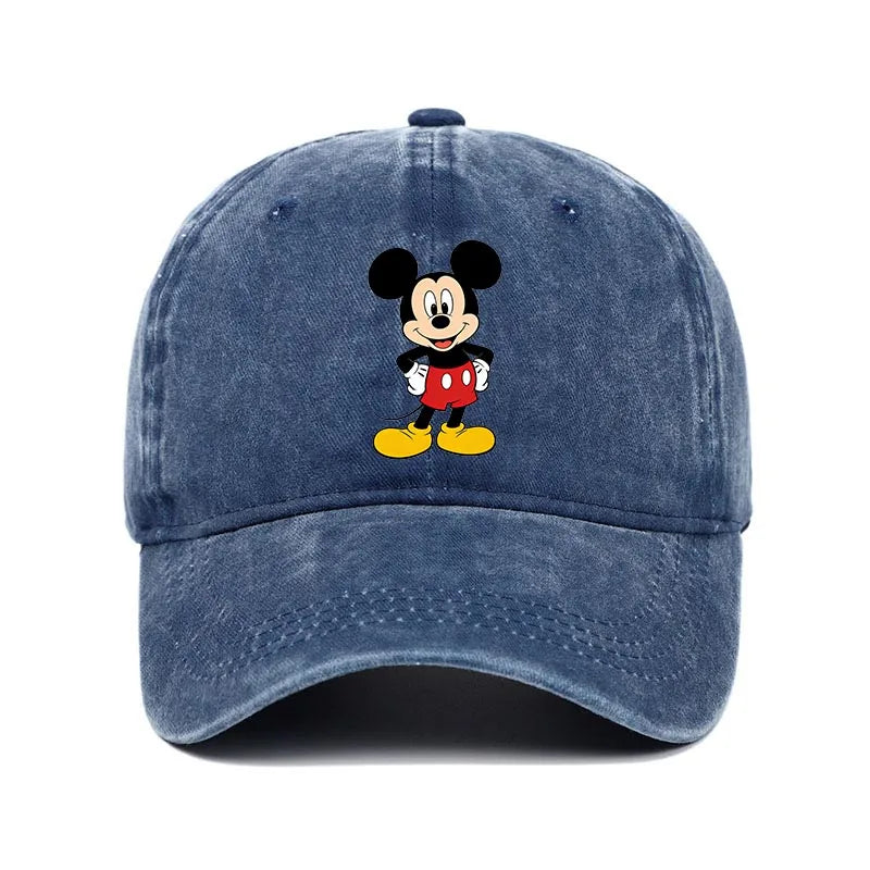 Retro Washed Mickey Mouse Print Baseball Cap