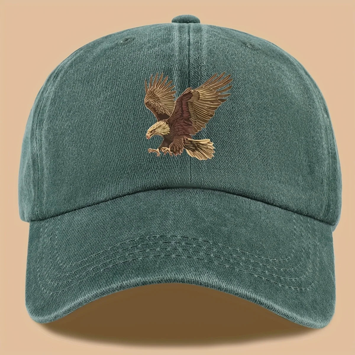 Eagle Print Baseball Cap Adjustable For Both Men And Women