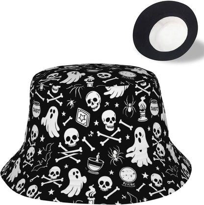 Skull Ghost Spider Bucket Hats