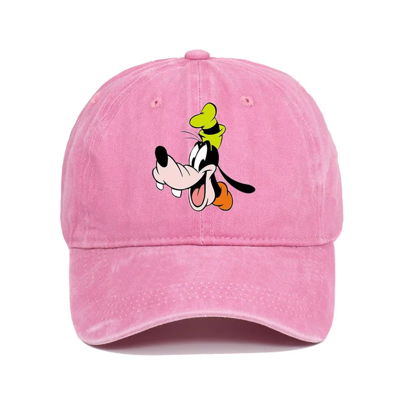 Unisex Vintage Washed Mickey Minnie Print Baseball Cap