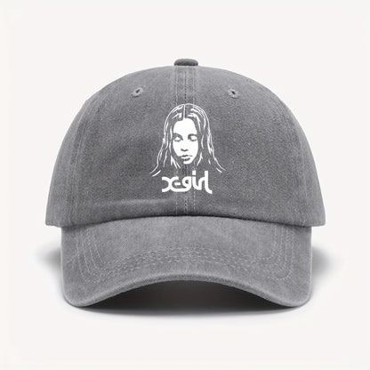 Girl Printed Baseball Cap Unisex Vintage Wash Sun Hat