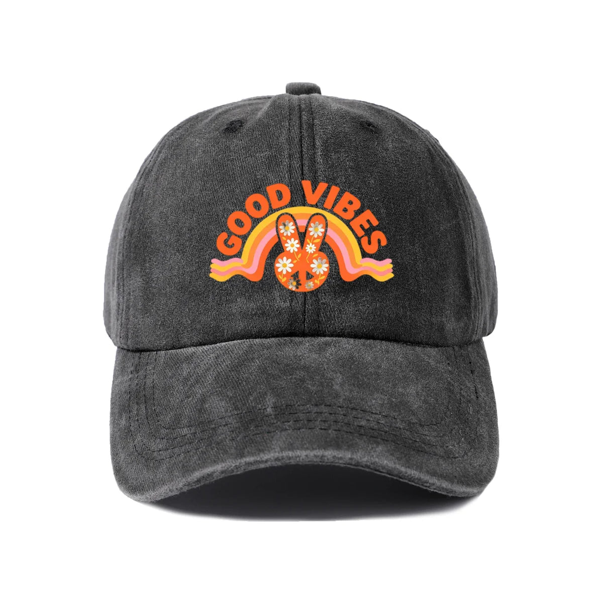 Good Vibes Rabbit Graphic Baseball Cap