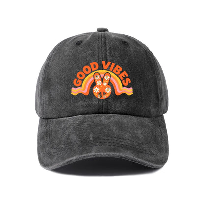 Good Vibes Rabbit Graphic Baseball Cap
