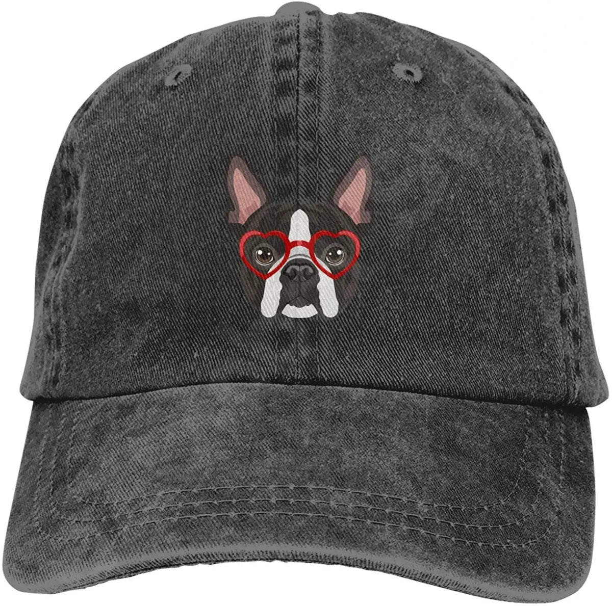 Boston Terrier Washed Baseball Cap