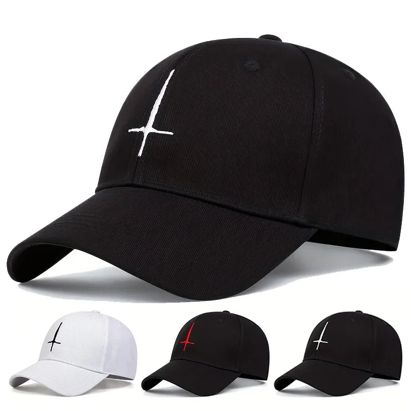 Unisex Cross Embroidery Baseball Caps Spring Autumn