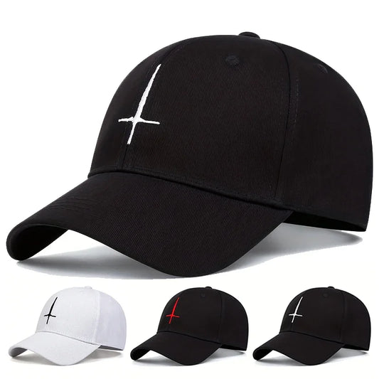 Unisex Cross Embroidery Baseball Caps Spring Autumn