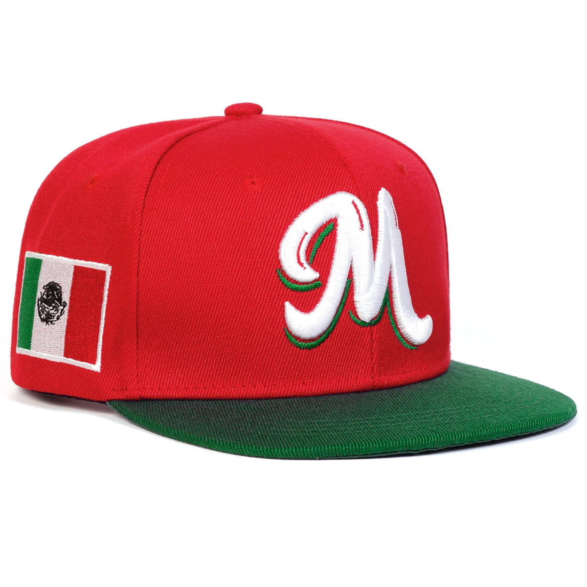 Unisex M Embroidery Side Mexican Flag Hip Hop Net Hats