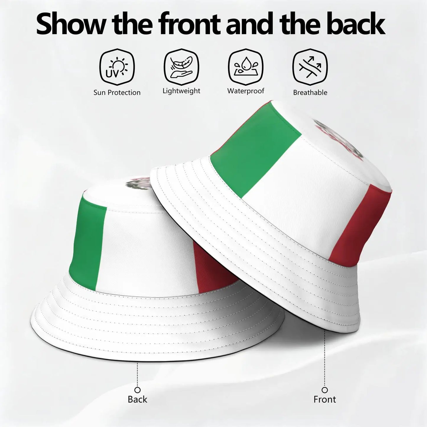 Italy Fisherman Hats Custom Name Number Team Logo Flat Bucket Cap