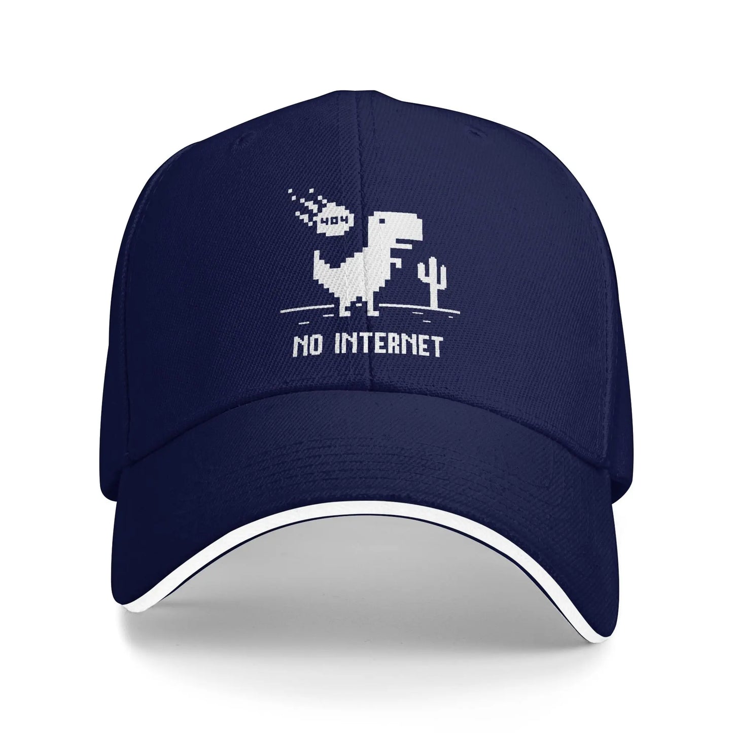 Baseball Cap Funny No Internet T Rex for Programmers Running Hippie