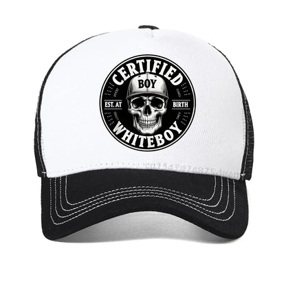 Certified Bold Skull Whiteboy Printed Baseball Cap