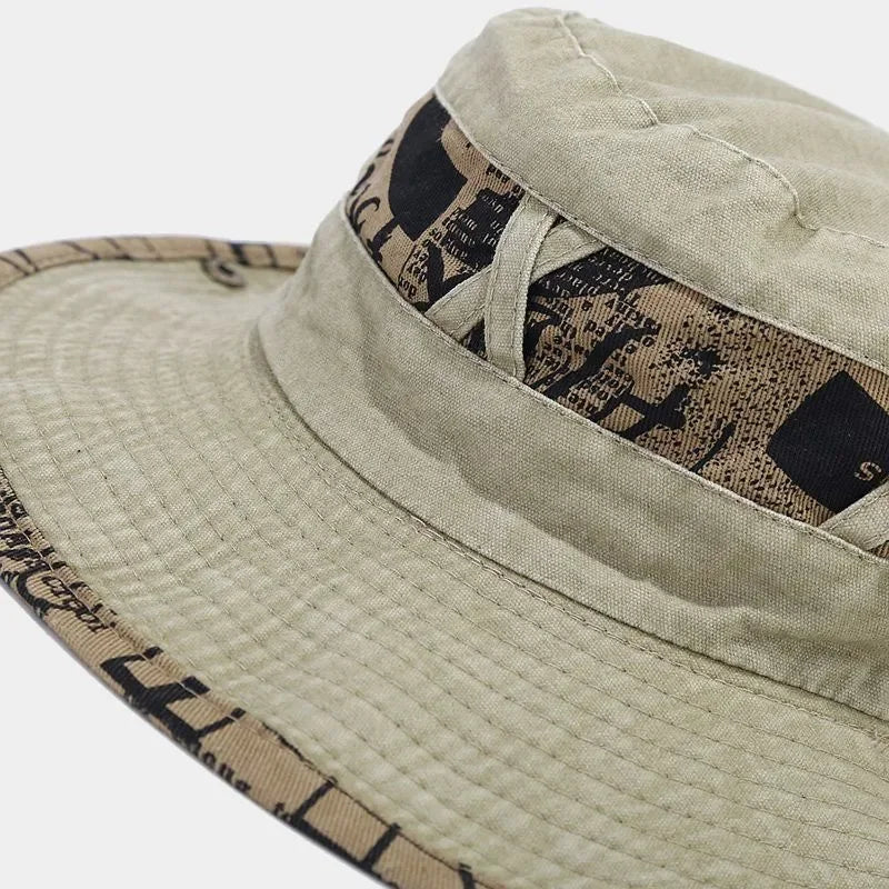 Four Seasons Cotton Letter Embroidery Pattern Bucket Hat