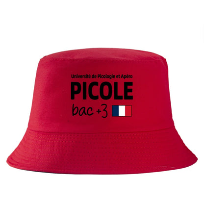 Universite Apéro Picole Bac+3 Printed Reversible Bob Bucket Hat Women Men