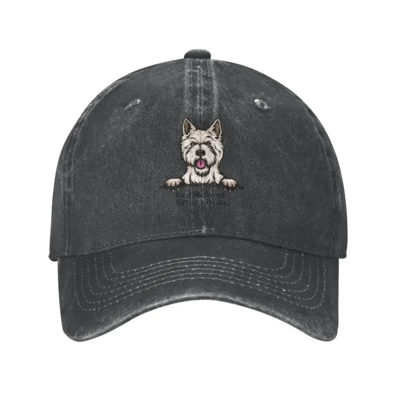 Classic Unisex Cotton Peeking Dog West Highland White Terrier Baseball Cap Adult Westie