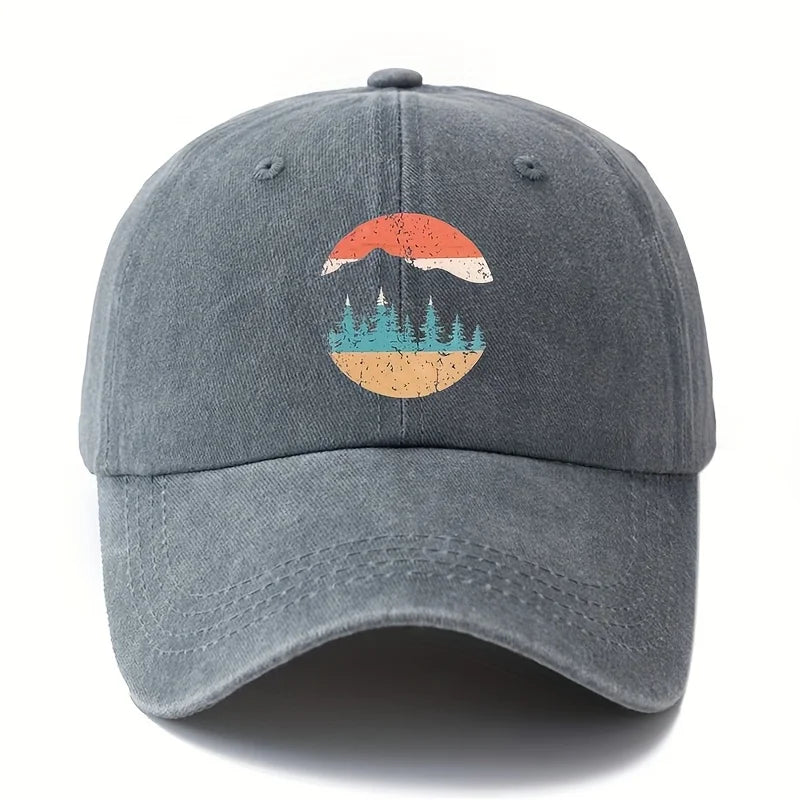 Mountain Sunset Printed Baseball Hat