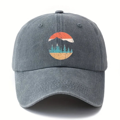 Mountain Sunset Printed Baseball Hat