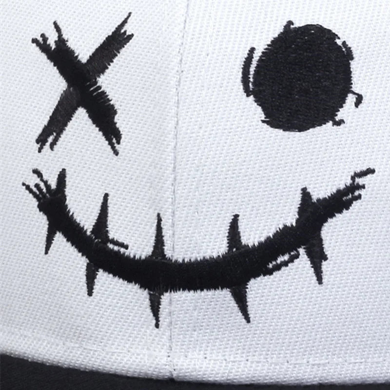 Unisex XO Smiling Face Embroidery Hip-hop Hats Outdoor