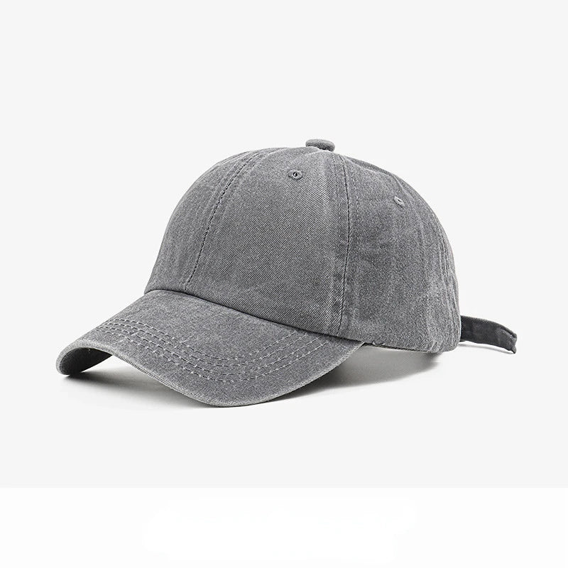 Solid Washed Denim Baseball Cap Vintage Unisex Cotton Sport Hat Women Men