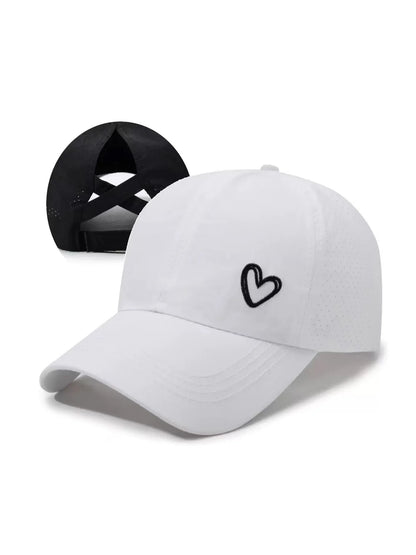 Womens Criss Cross Ponytail Hat Quick Drying Baseball Cap