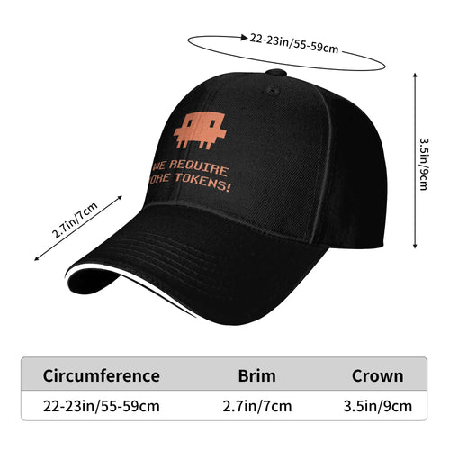 We Require More Tokens! Pixel Ananx1 Ai Meme Claude Casual Baseball Cap