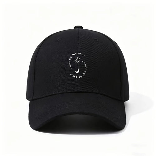 Baseball Cap Printed with Live by The Sun Love by The Moon Design