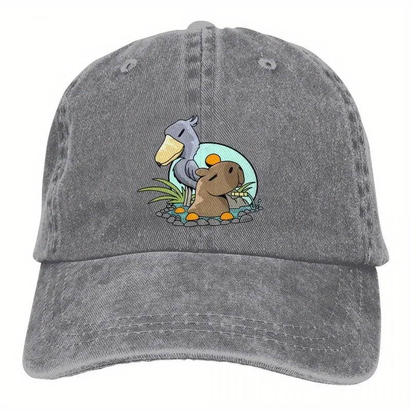 Shoebill Stork & Capybara Baseball Cap