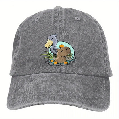 Shoebill Stork & Capybara Baseball Cap