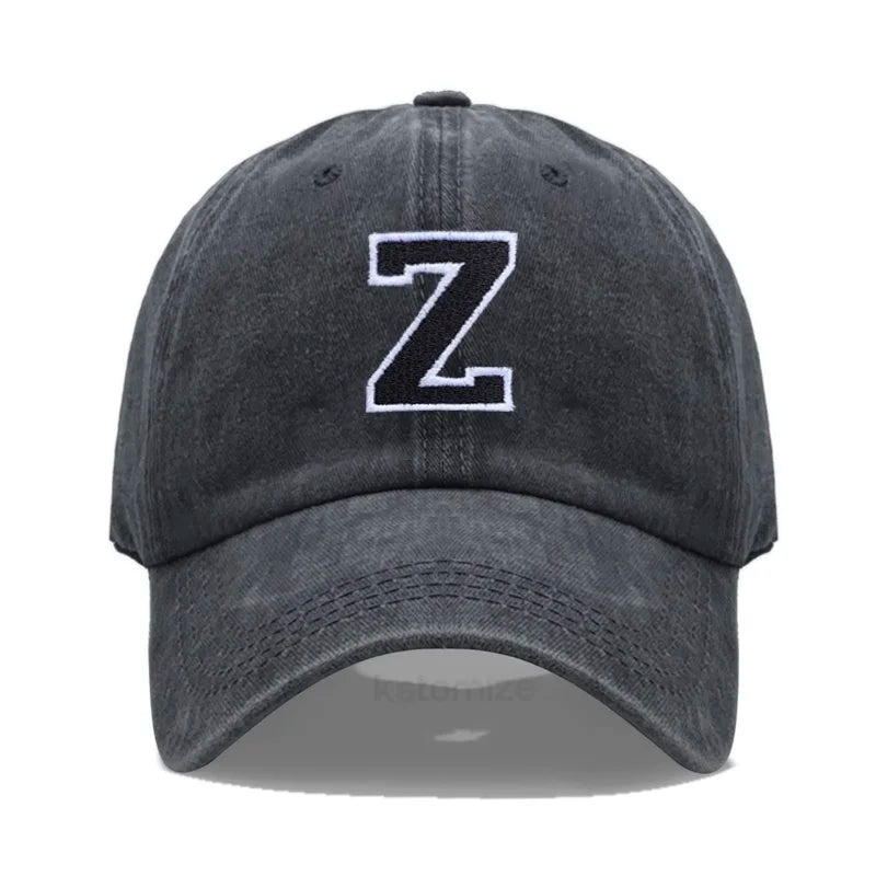 Initial Letter A-Z Embroider Baseball Cap