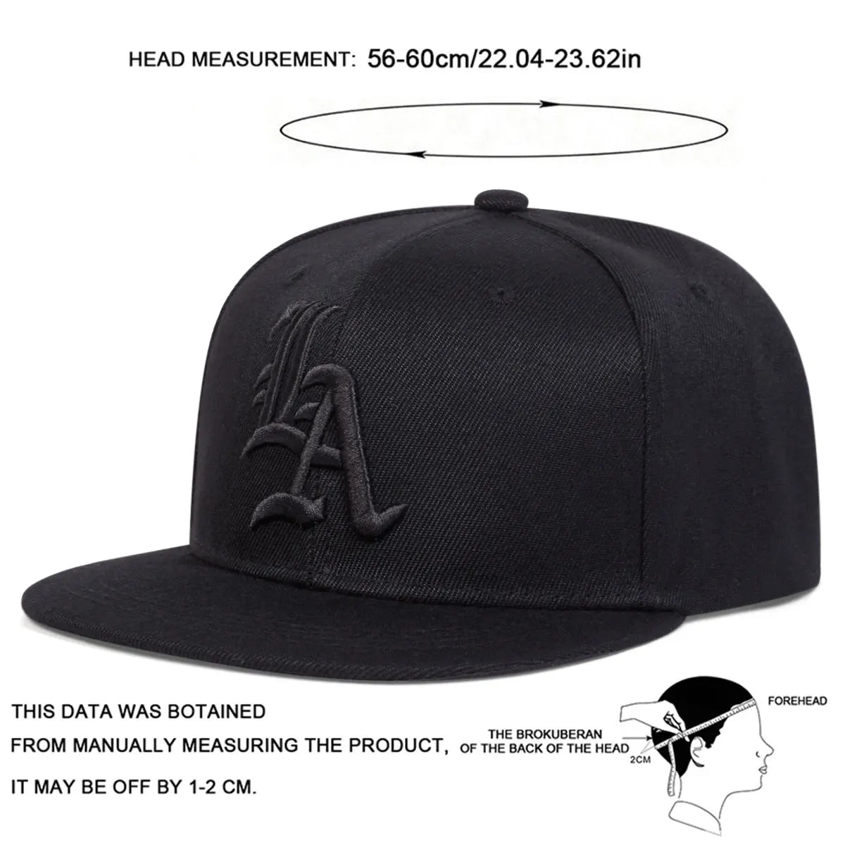 Unisex Gothic Letter Embroidery Hip Hop Hat Snapback Cap