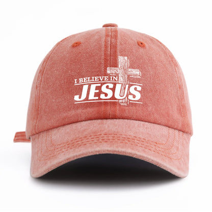 JESUS Print Washed Baseball Cap For Adults