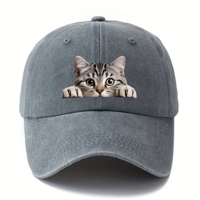 Cartoon Cat Pattern Retro Baseball Cap